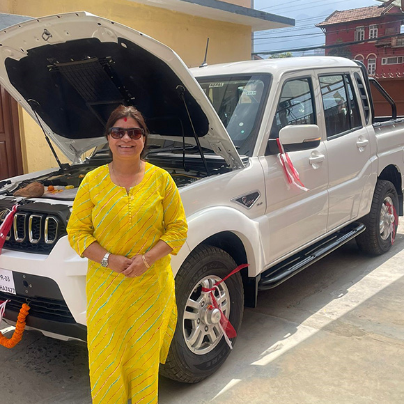 Delivery of a new jeep for Nepal's Antardristi Safe House 